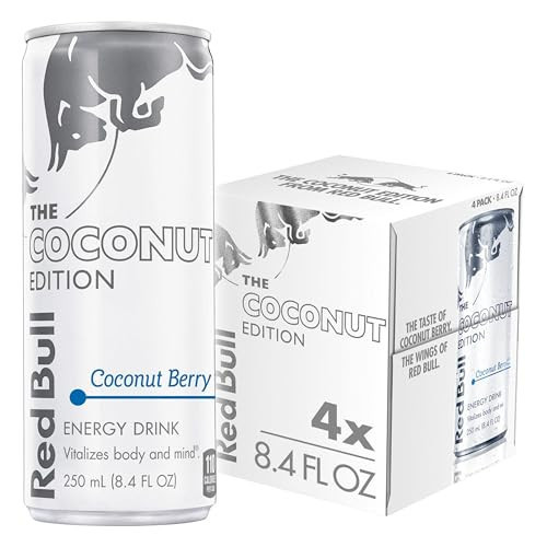 Red Bull Energy Drink, The Coconut Edition, 8.4 Fl oz, 4 Pack, 33.6 Fl oz | Amazon (US)