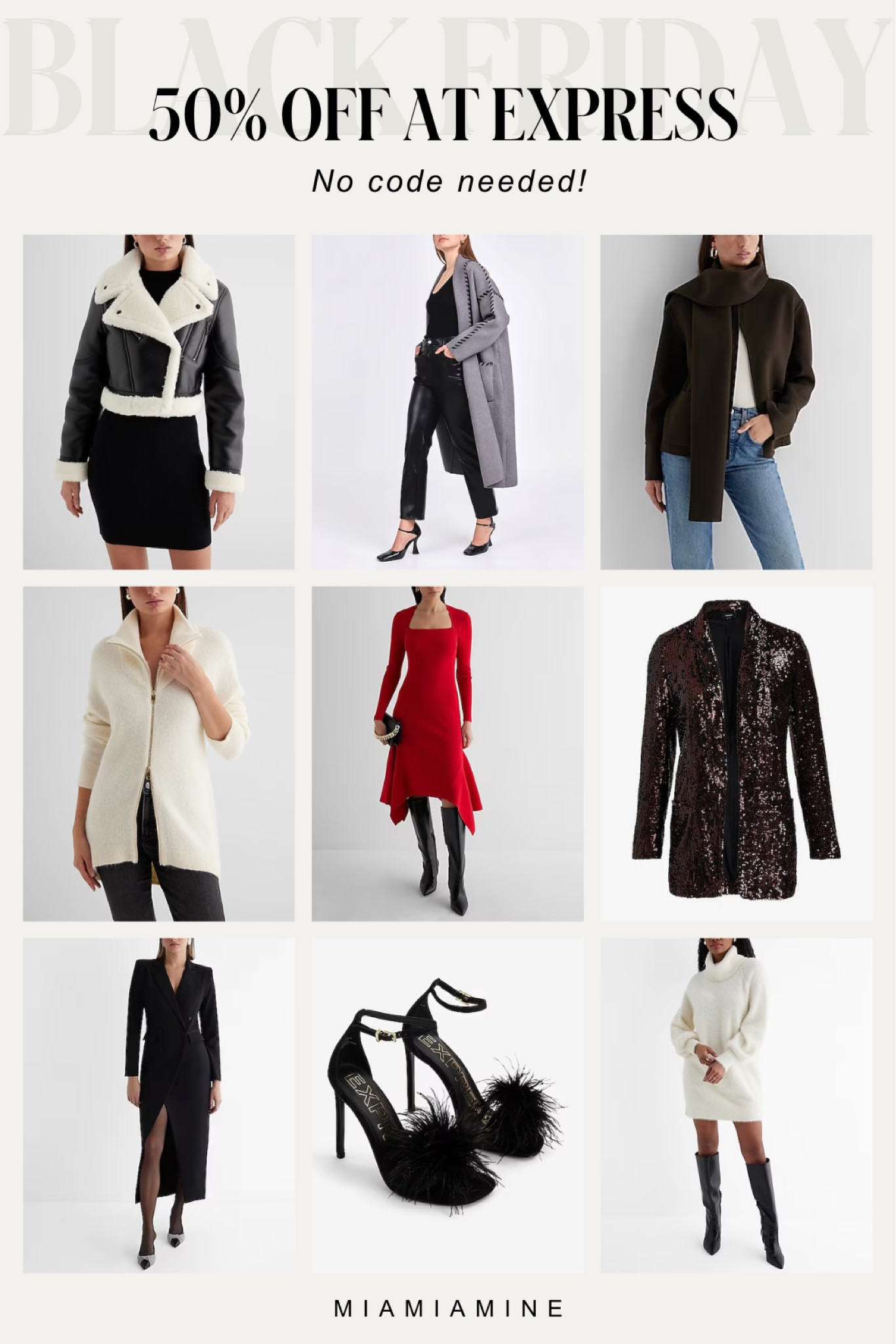 Express Black Friday sale - take 50% off everything 
Sweater dresses and holiday outfits on sale 

#LTKfindsunder100 #LTKHoliday #LTKCyberWeek