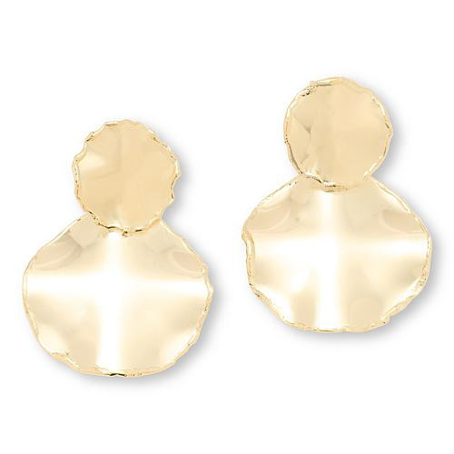 Bellezza Graduated Hammered Disc Dangle Earrings - Metallic | HSN