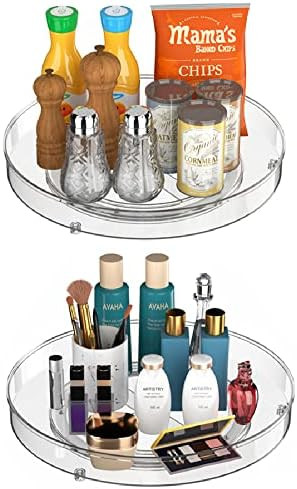 Benzoyl Lazy Susan Turntable Organizer, Plastic Round Rotating Storage Spinning Lay Susan Spice R... | Amazon (US)