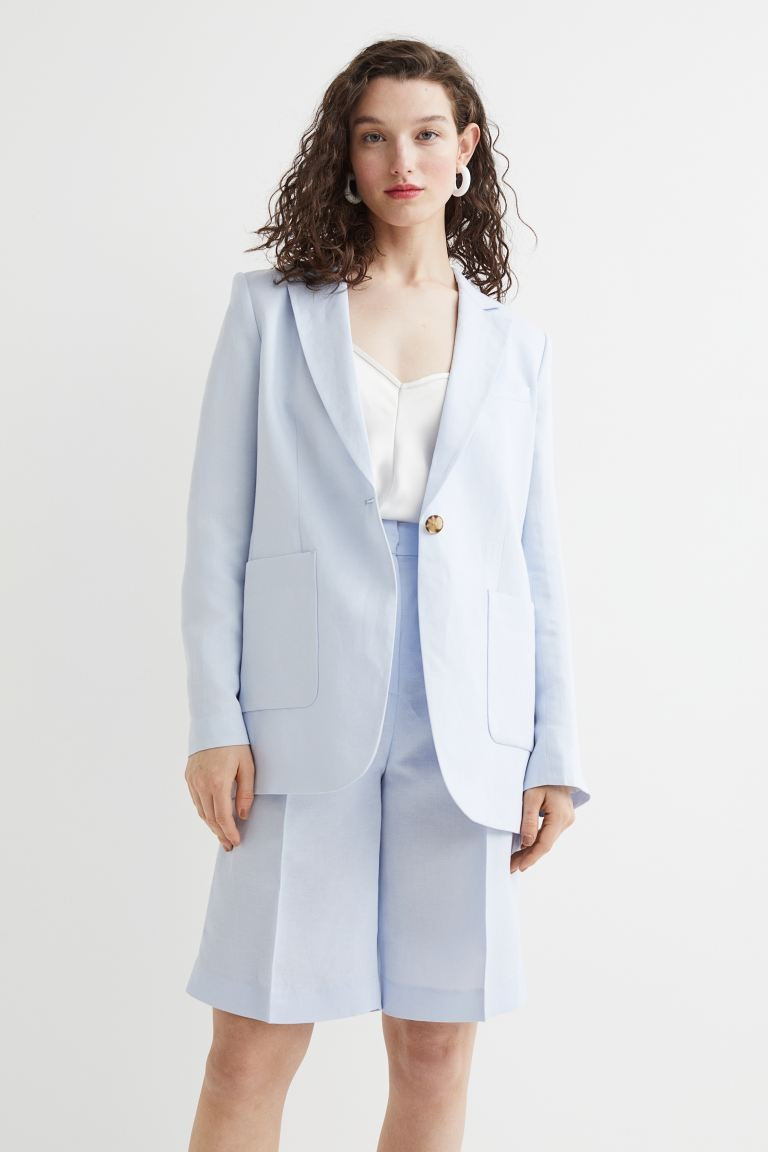 Single-breasted Linen-blend Jacket | H&M (US + CA)