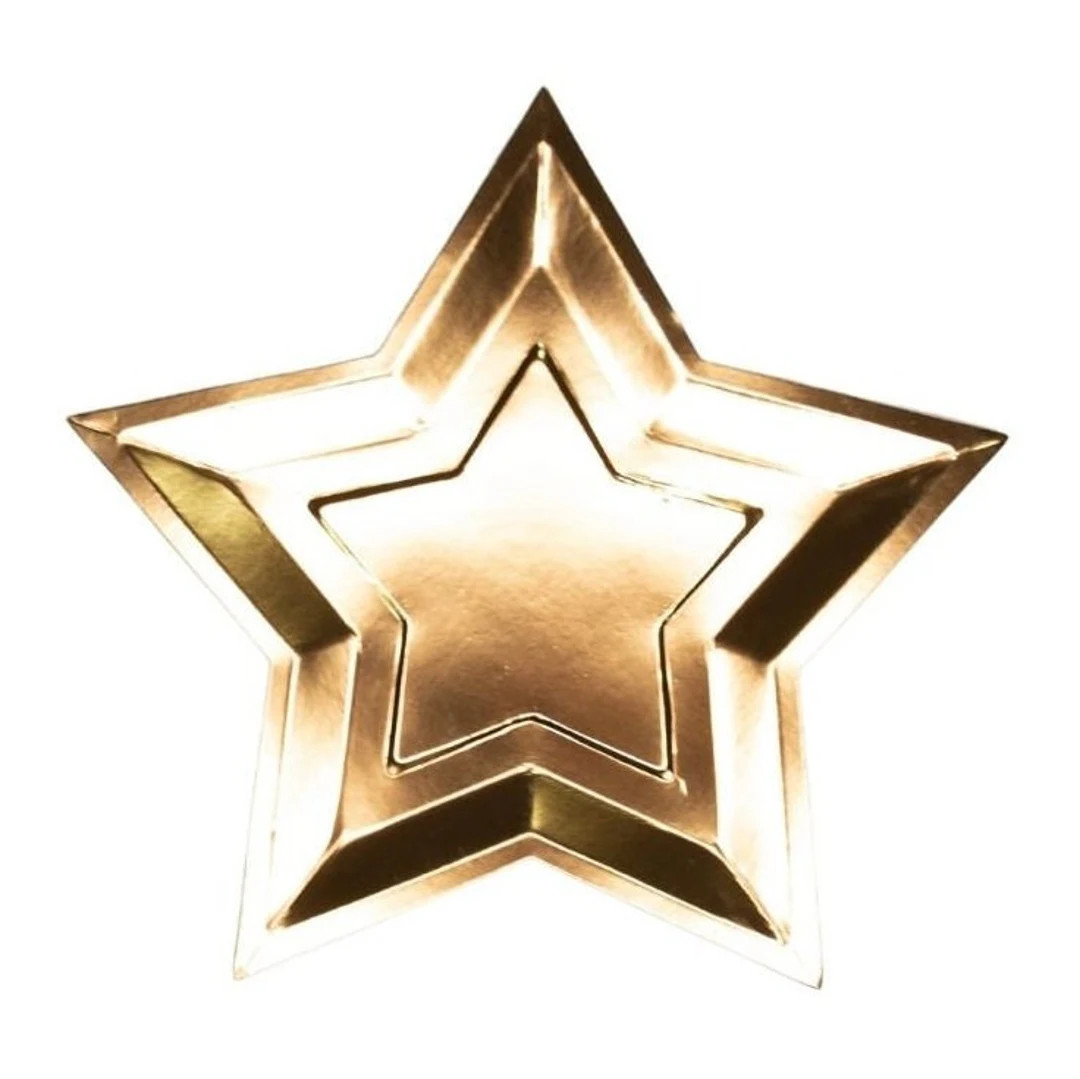 Gold Star Lunch Plates 8ct Carnival Birthday Twinkle Little Star Baby Shower New Year's Eve Party... | Etsy (US)