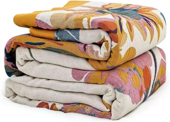 Boho 100% Cotton Throw Blankets 60"x80" Cotton Quilts | Amazon (US)