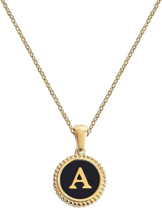 BIFACE Initial Necklaces for Women Gold Jewelry for Women 14K Gold Plated Letter Choker Necklaces... | Amazon (US)