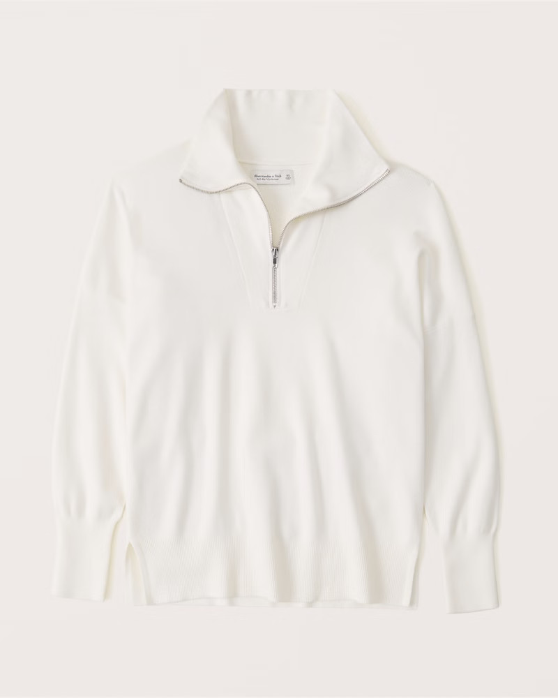 Women's LuxeLoft Oversized Legging-Friendly Half-Zip | Women's Tops | Abercrombie.com | Abercrombie & Fitch (US)