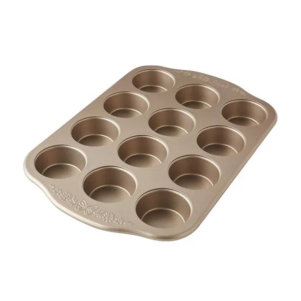 The Pioneer Woman 12-Cup Nonstick Aluminized Steel Muffin Pan, Champagne, 2 Count | Walmart (US)