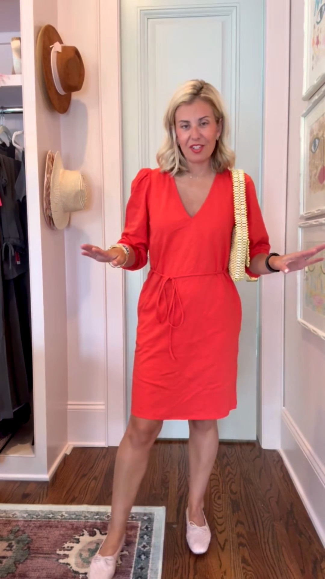 Love a solid dress and then add pops of color. This is a dress we are styling all the ways! I’m in size 2 dress & 7 flats (size 1 down). 

Codes:
Boden - HHCX 
Allie + Bess - Catherine20

#LTKdayinmylife #LTKOver40 #LTKSeasonal