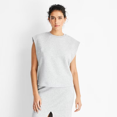 Women's Fleece Muscle Tank Top - Future Collective Heather Gray M | Target