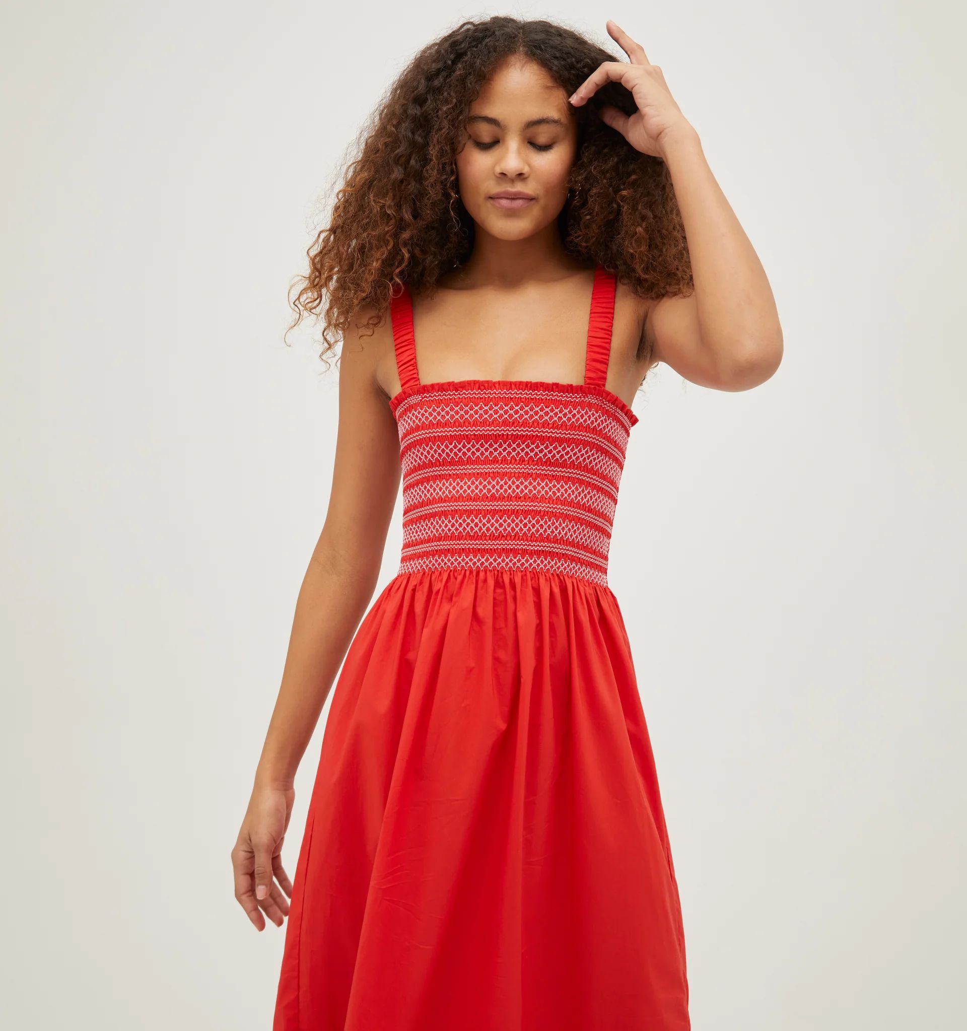 The Anjuli Nap Dress - Poppy Red Cotton | Hill House Home