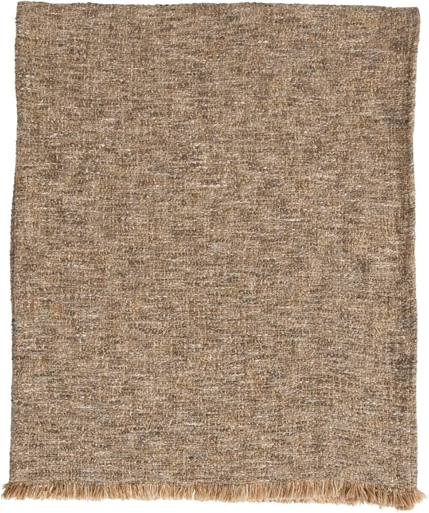 Creative Co-Op Woven Mélange Cotton Blend Bouclé Fringe Blanket Throw, Single, Multicolor | Amazon (US)