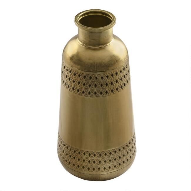 Antique Brass Cutout Vase | World Market