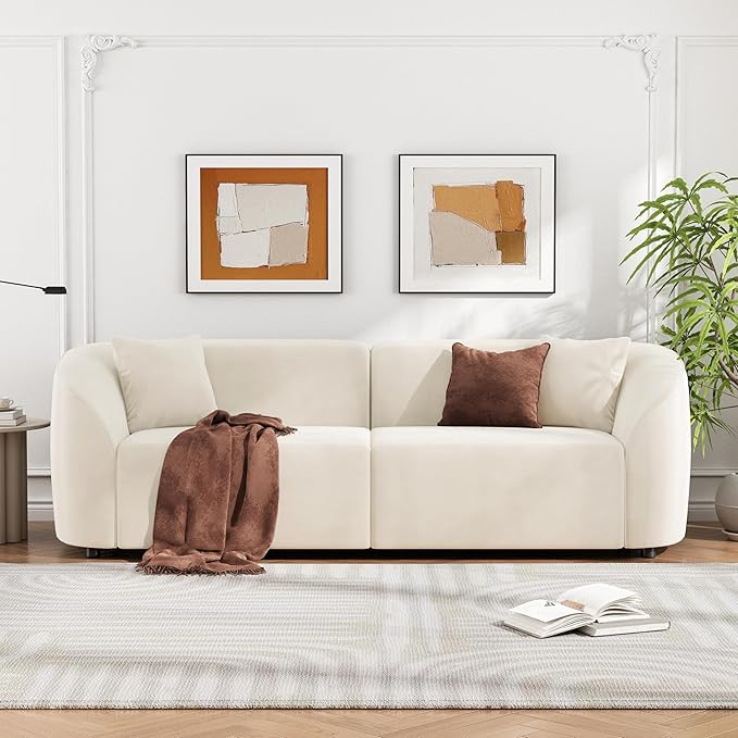 Christopher Knight Home 87.50" Curved Oversized 2 Seater Sofa, Upholstered Couch Chair, Soft Seat... | Amazon (US)