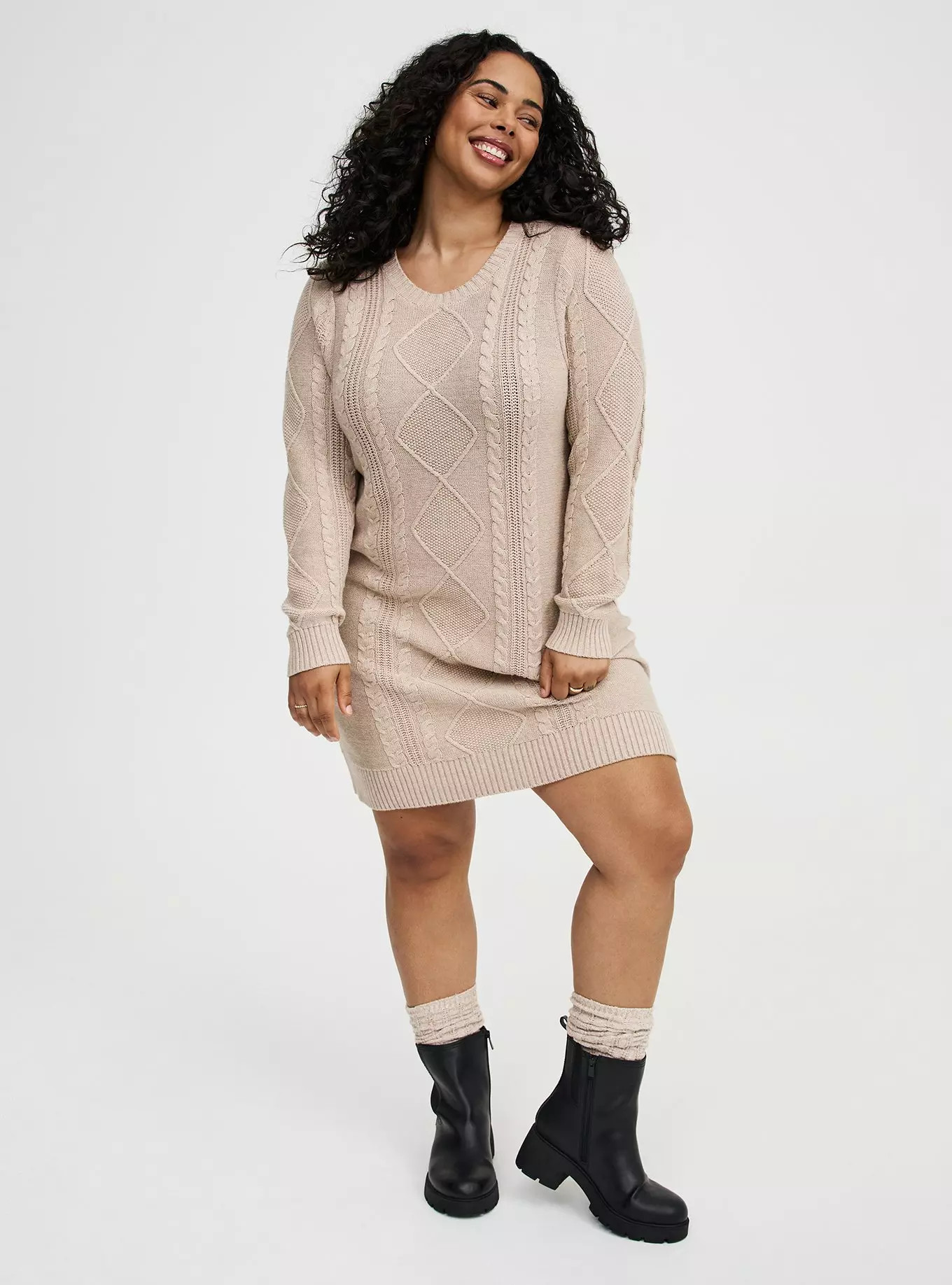 Cable Knit Crew Sweater Dress | Torrid (US & Canada)