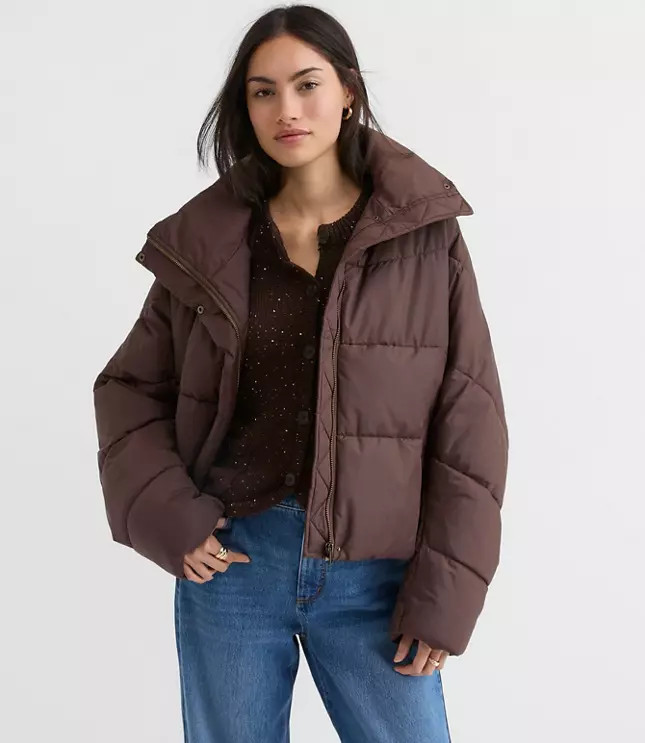 Cocoon Sleeve Puffer Jacket | LOFT