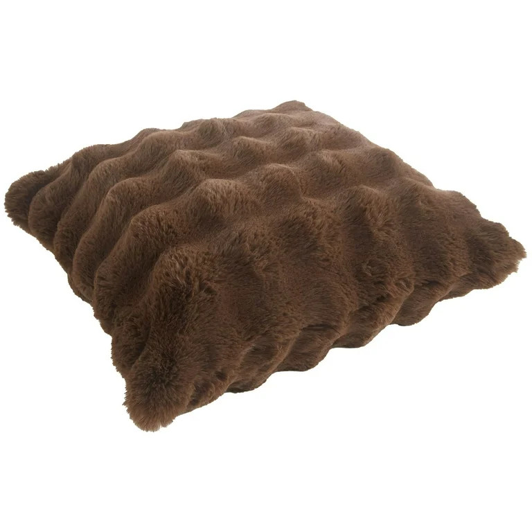 Better Homes & Gardens Bubble Faux Fur Decorative Pillow for All Ages, 22" x 22" Brown Basket | Walmart (US)