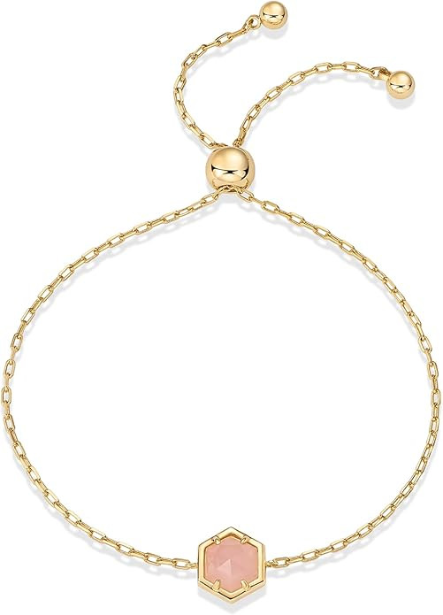 PAVOI 14K Gold Plated Hexagon Gemstone Bracelet for Women | Natural Birthstone 9" Bracelet | Amazon (US)