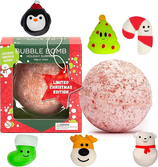 Christmas Bath Bomb for Kids with Surprise Bath Toys Inside (Gift Set) - Stocking Stuffers for Bo... | Amazon (US)