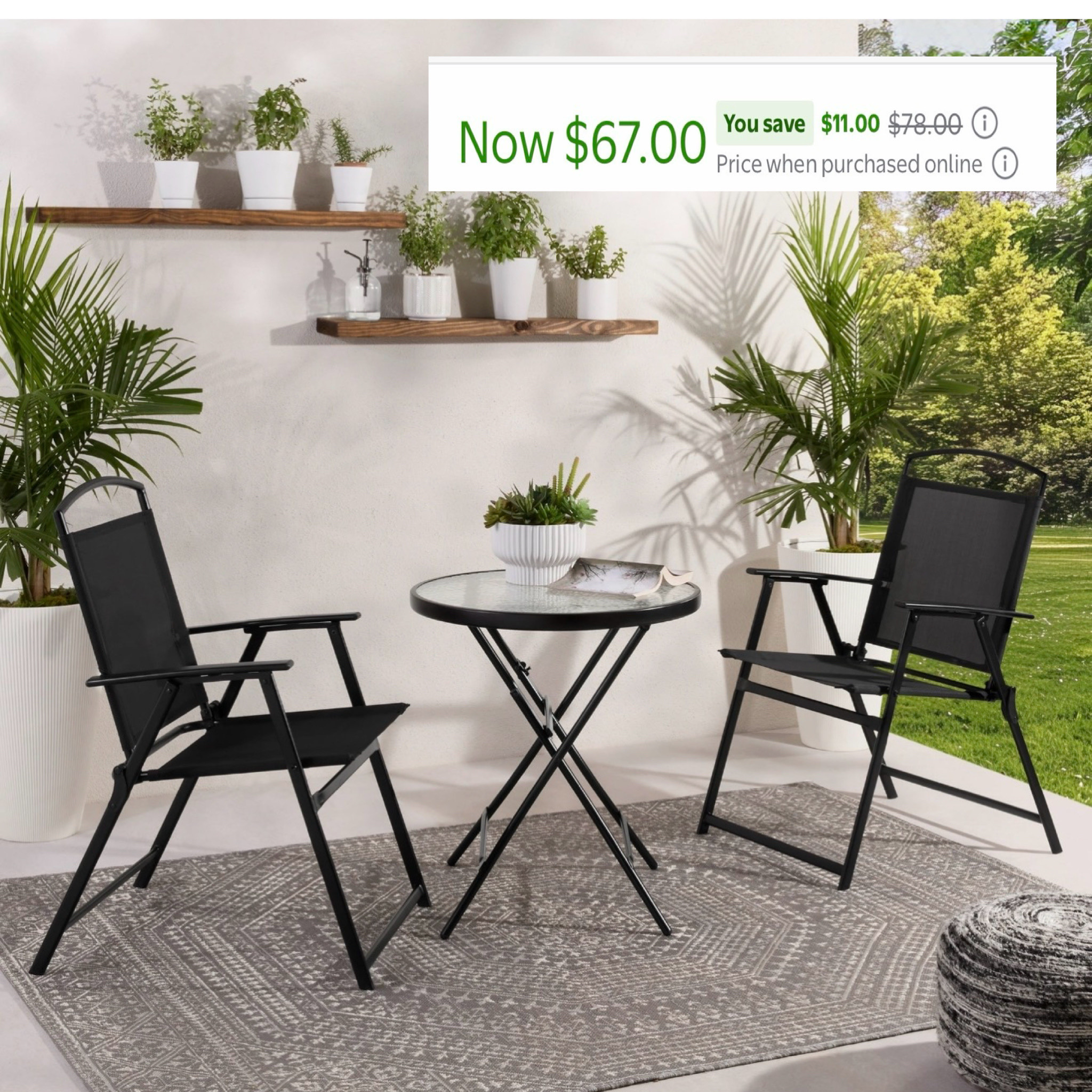 ✨ Shop below ⬇️ Price drop alert online $67🚨 Mainstays Albany 3-PC bistro set is perfect for your patio, porch, or backyard oasis. Several color options.

Don’t wait—this favorite may sell out soon!

#WalmartFinds #WalmartHome #OutdoorLiving #PatioDecor

#LTKHome #LTKPlusSize #LTKSaleAlert