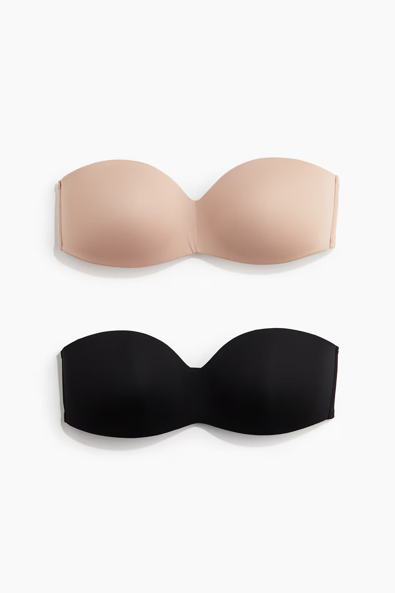 2-pack Padded Microfiber Bandeau Bras | H&M (US + CA)