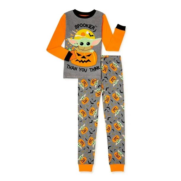 Baby Yoda Boys Long Sleeve Shirt and Pant Halloween Pajama Set, 2-Piece, Sizes 4-10 | Walmart (US)