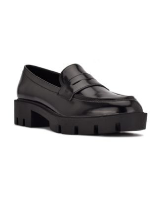 Nine West Women's Maibel Lug Sole Penny Loafers - Black | Macy's
