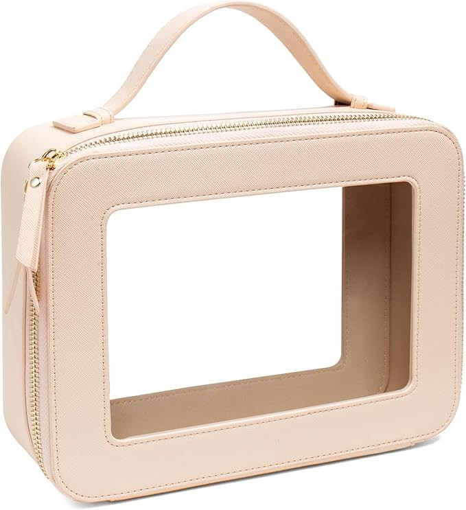 Clear Makeup Bags, TSA Approved Toiletry Bag with Zipper, Clear Makeup Organizer Fit Carry-on Tra... | Amazon (US)
