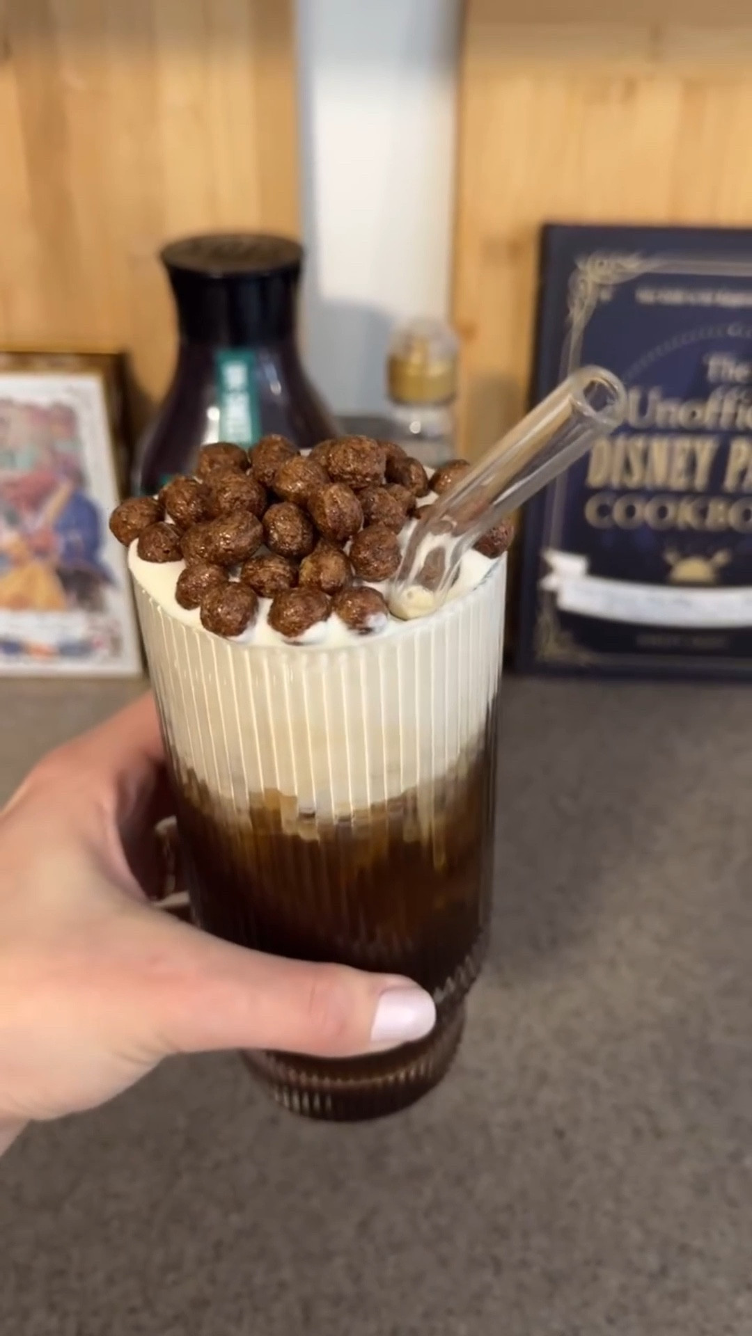 The Black Caf cold brew at home inspired by Galaxy’s Edge! 🛸🌠☕️

Ingredients:
Ice, cold brew, vanilla syrup, and Cocoa Puffs for the topping!

Cream cheese cold foam:
2 oz heavy whipping cream
1 oz whole milk
2 T whipped cream cheese
1 T vanilla extract
1 tsp sugar (if you want the cold foam sweeter)

#LTKTravel #LTKHome
