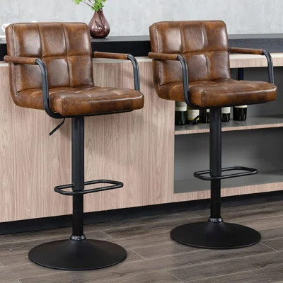 Penacook Swivel Adjustable Height Bar Stool | Wayfair North America