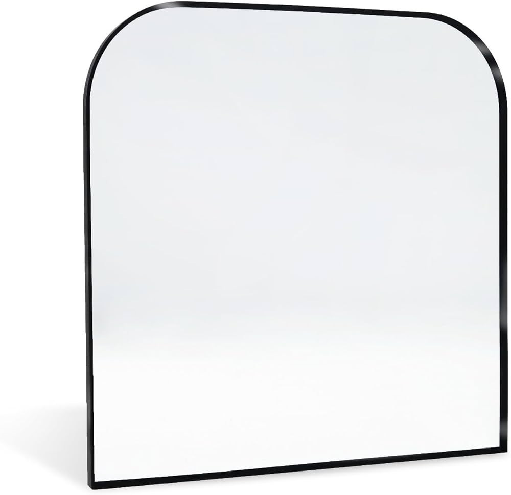 Minuover Modern Large Wall Mirror, Modern Minimalist Home Decor Arch Mantel Mirror, Brushed Black... | Amazon (US)