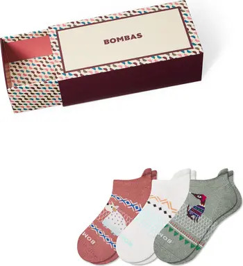 Holiday Assorted 3-Pack Cotton Blend Ankle Socks Gift Box | Nordstrom