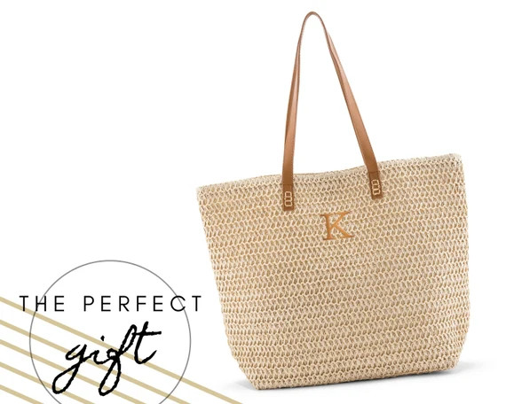 Personalized Tote Bag  Woven Straw  Tropical Vacation  | Etsy | Etsy (US)