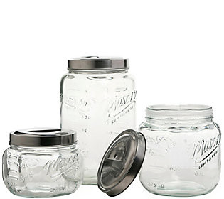 Mason Jar 3-Piece Pop-Up Canister Set | QVC