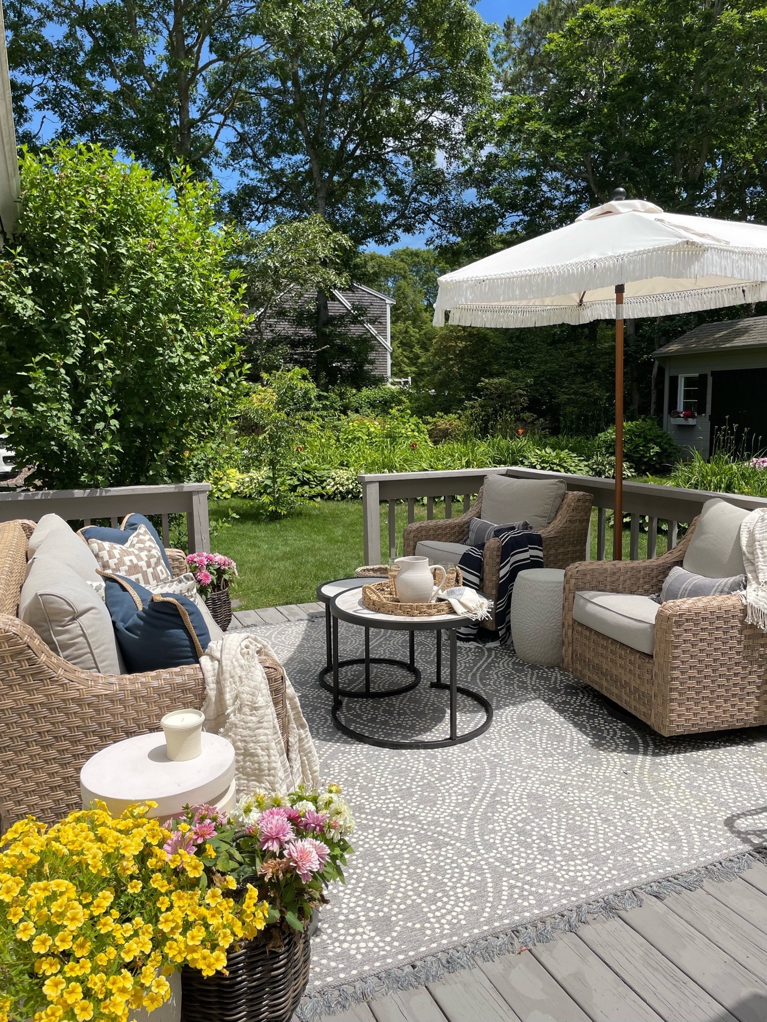 Walmart patio set, outdoor sofa and chairs, outdoor swivel chairs, outdoor rug, planters 

#LTKhome #LTKstyletip #LTKSeasonal