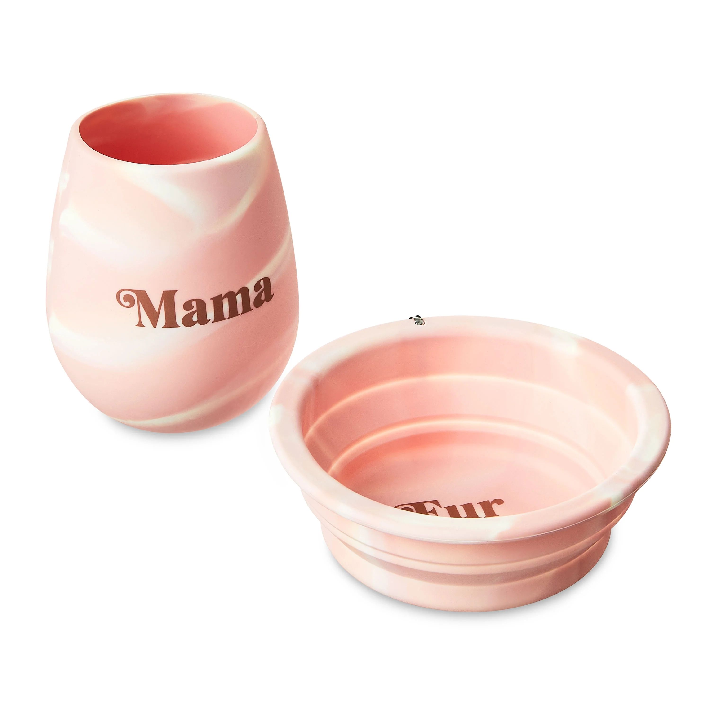 Vibrant Life 2-Piece Mother's Day Silicone Wine Glass and Collapsible Dog Bowl Gift Set | Walmart (US)