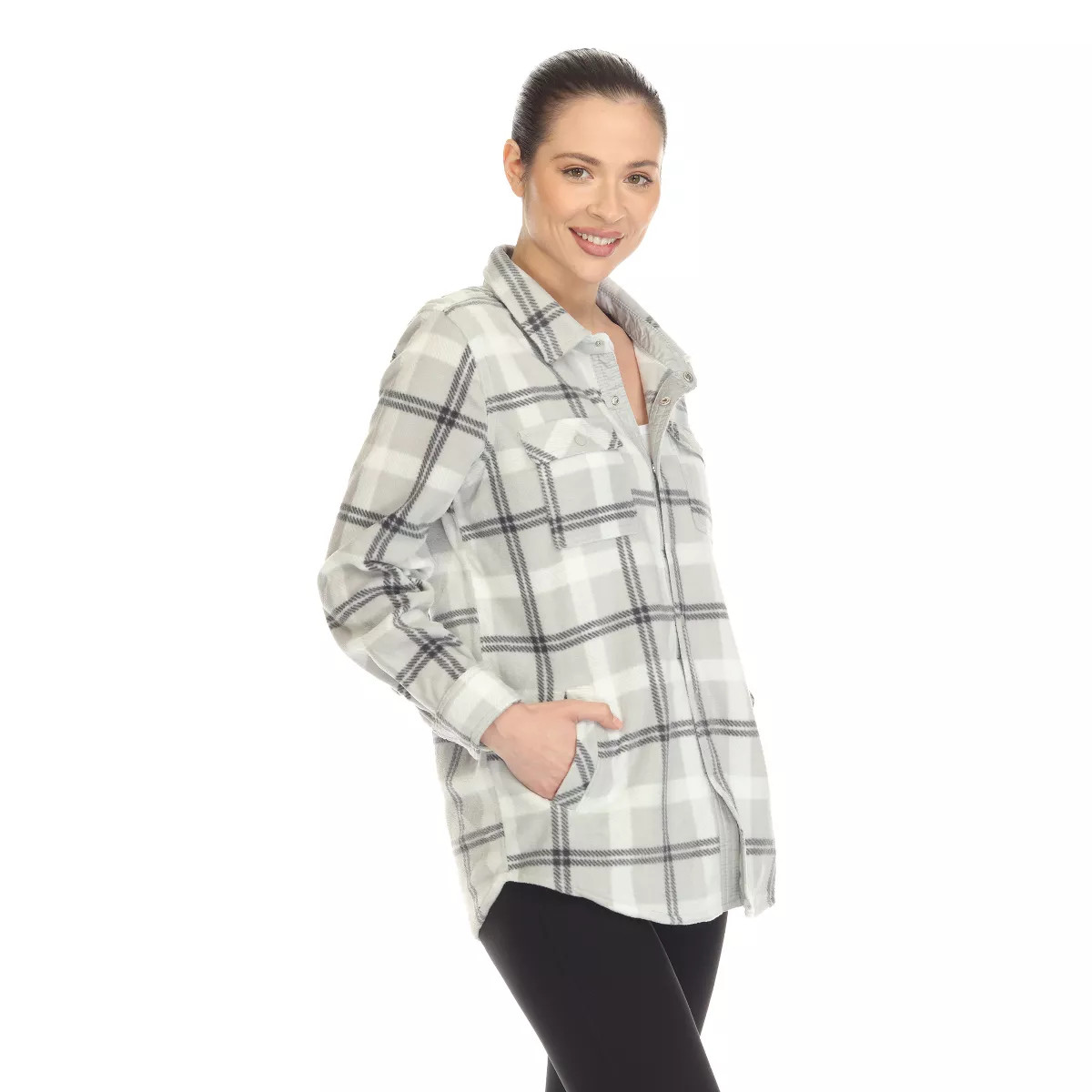 Women's Lightweight and Soft Flannel Plaid  - White Mark | Target
