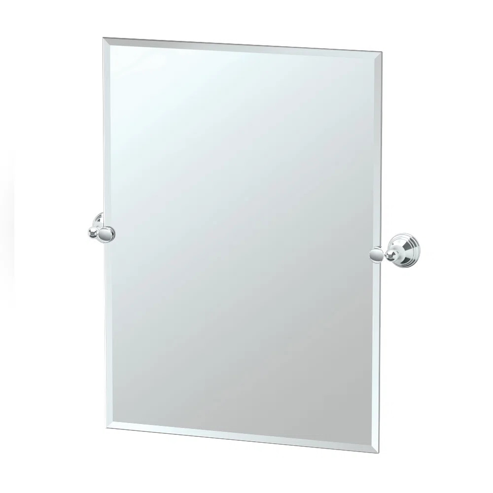Charlotte Frameless Rectangle Bathroom Vanity Mirror | Pivoting and Beveled Wall Mirror | Wayfair North America