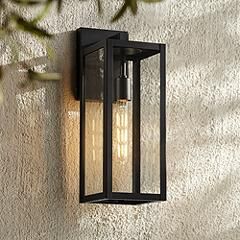 Titan 17" High Mystic Black and Glass Outdoor Wall Light | Lamps Plus