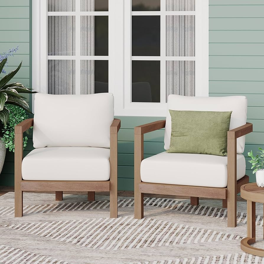 Christopher Knight Home Orion Set of 2 Outdoor Acacia Wood Club Chair with Tub Shape and Slat Pan... | Amazon (US)