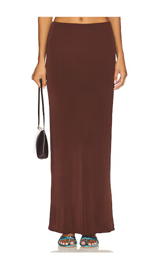 Elsy Maxi Skirt in Dark Brown | Revolve Clothing (Global)