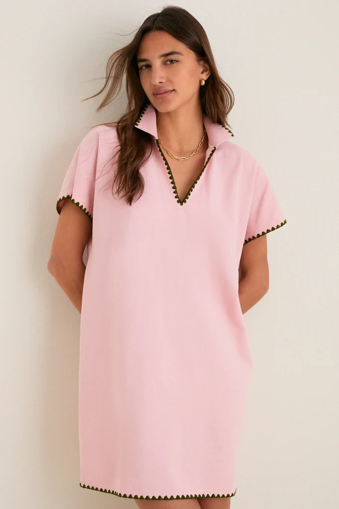 Powder Pink Pique Melissa Mini Dress | Tuckernuck (US)