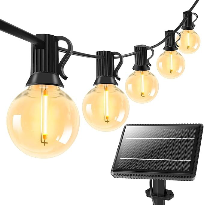 YOYONACY Solar String Lights Outdoor - 100FT Solar Patio Lights with Shatterproof G40 LED Bulbs, ... | Amazon (US)