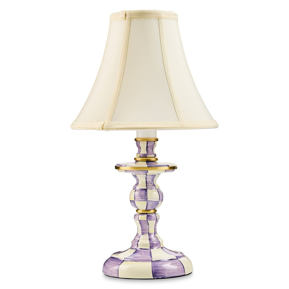Violet Check Candlestick Lamp | MacKenzie-Childs