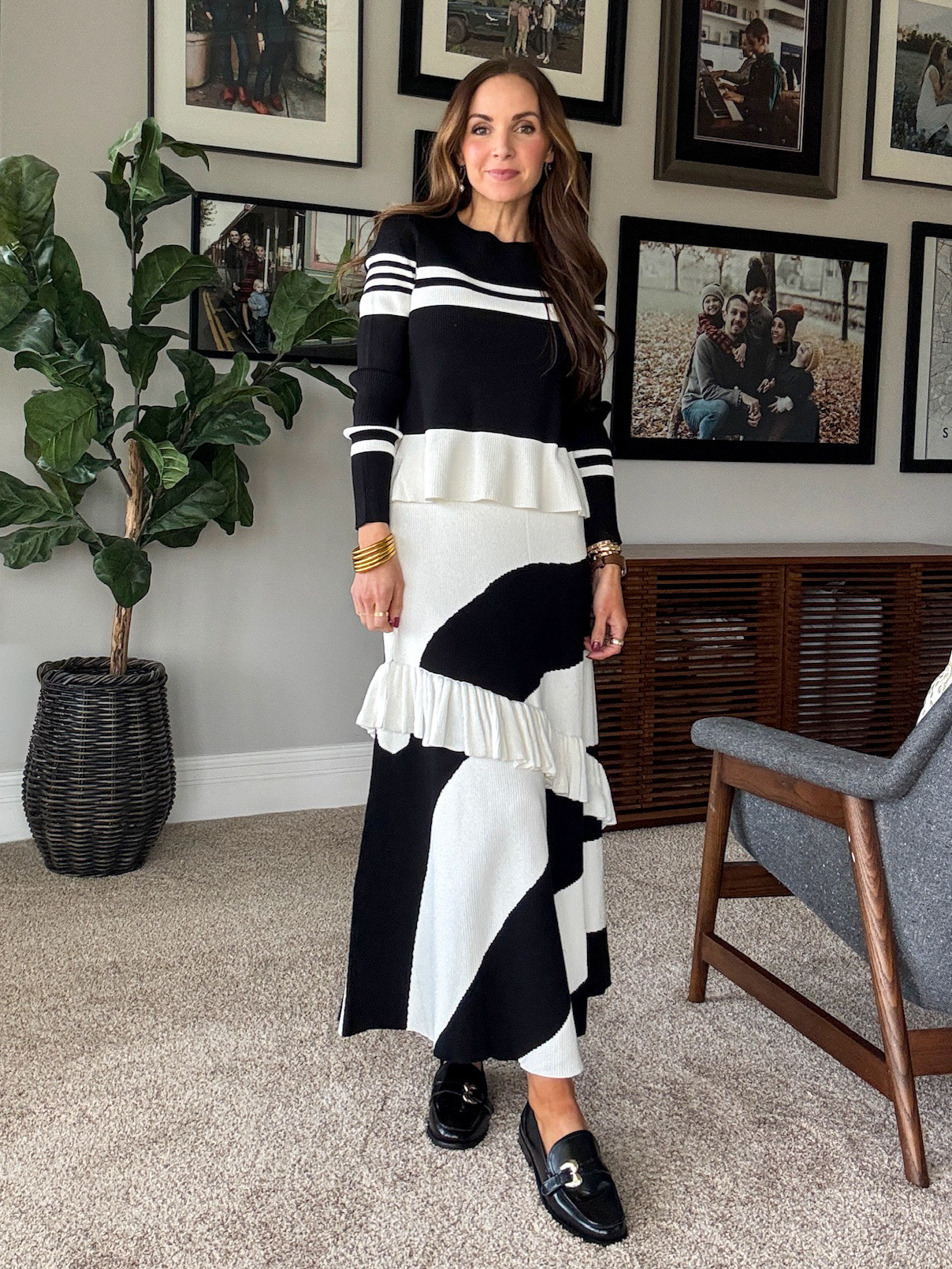 Classic black and white with a fun twist. @Anthropologie 

#LTKgrwm #LTKootd