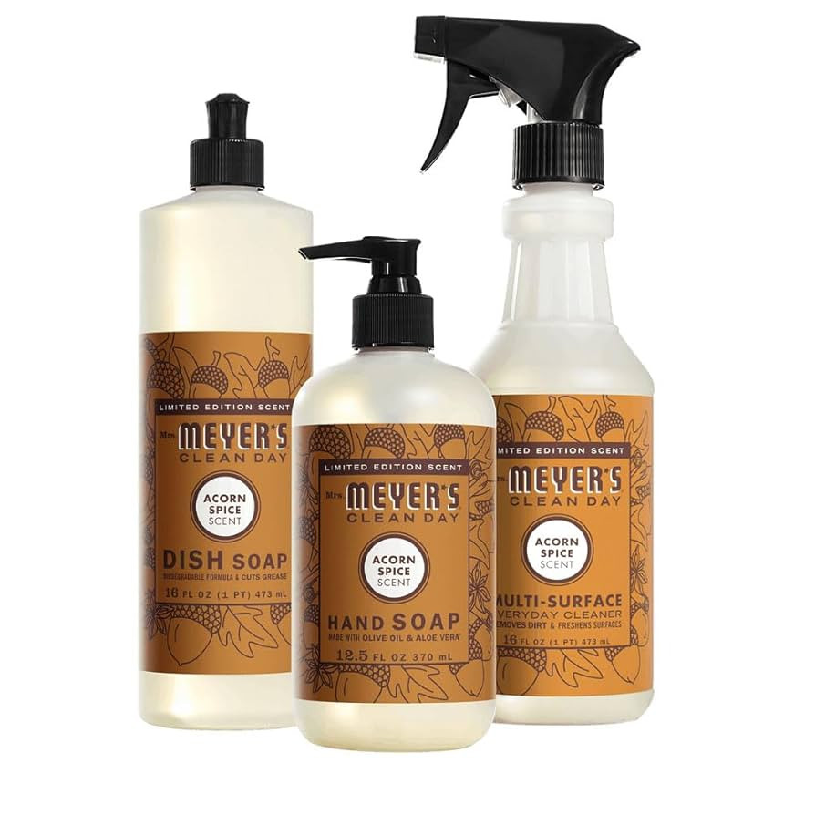 MRS. MEYER'S CLEAN DAY Kitchen Basics Gift Set, Acorn Spice Scent Cleaning Supplies, includes Dis... | Amazon (US)