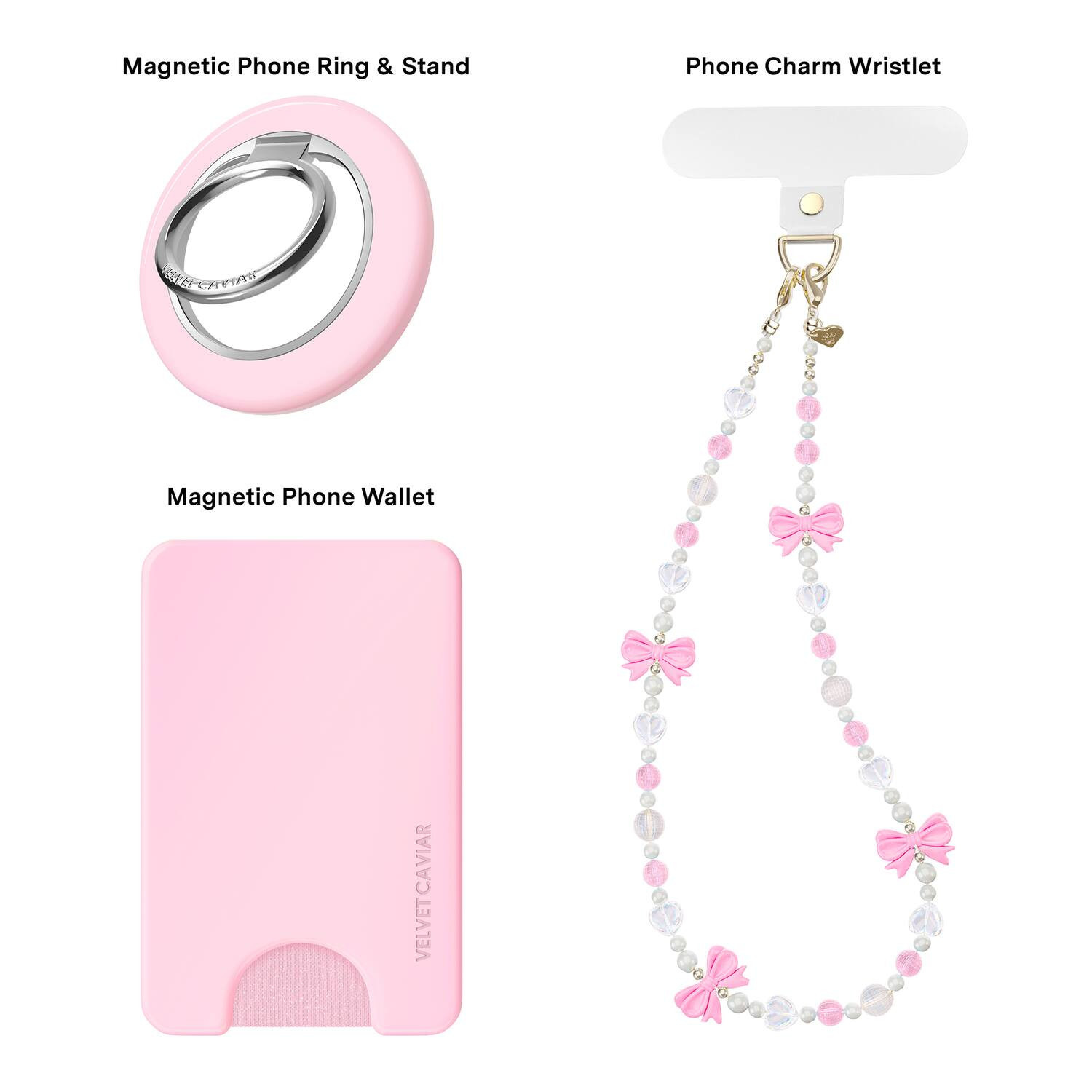 VELVET CAVIAR - Phone Accessory Gift Set - Universal MagSafe Wallet, MagSafe Grip Ring & Phone Charm - Strawbery Milk | Best Buy U.S.