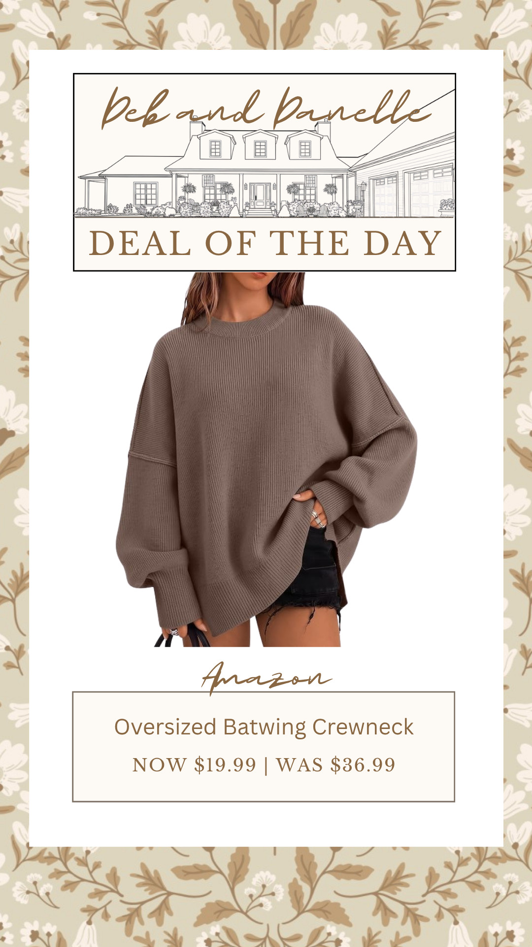 There is a great deal on this oversized batwing crewneck sweater from Amazon. It is perfect for Fall fashion layering.  

 #LTKSeasonal #LTKSaleAlert #LTKMidsize