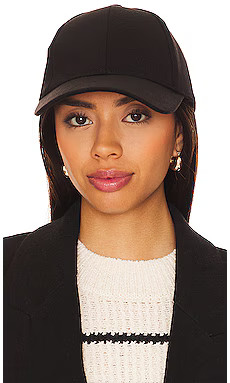 Vince Cashmere Baseball Cap With Leather Trim in Black from Revolve.com | Revolve Clothing (Global)