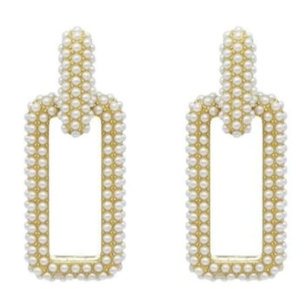 Chain Link Hoops - Pearl | The Avenue