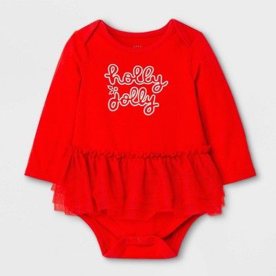 Baby Girls&#39; Tutu Bodysuit - Cat &#38; Jack&#8482; Red Newborn | Target
