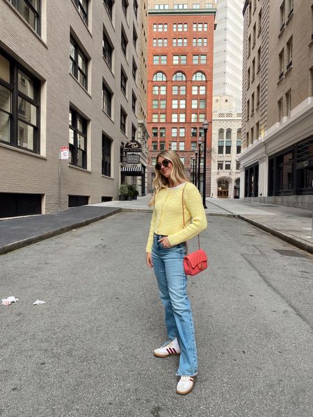 Casual outfit with a spring yellow cardigan 

#LTKfindsunder50 #LTKSeasonal #LTKfindsunder100